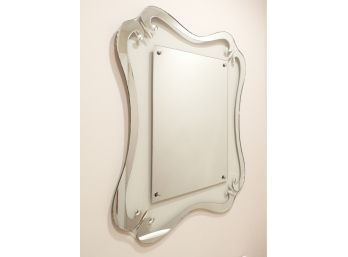 Modern Stylish Silver Tone Wall Mirror