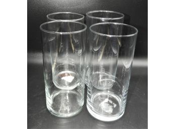 Clear Glass Cylinder Shaped Vases Set Of 4