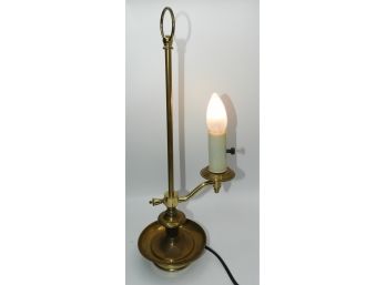 Vintage Brass Lamp With White Finial Candle Socket
