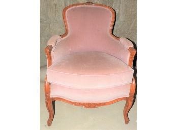 Vintage VictorianCustom Crafted By Custom Upholsterers Pink Plush Armchair