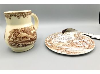 Brownford China Co Decorative Plate And Old Hall Mug