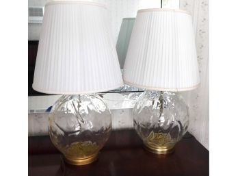 Decorative Glass Table Lamps - Pair Of 2