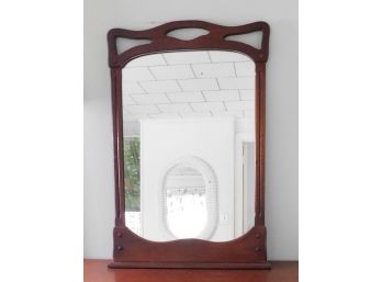 Vintage Wooden Framed Hanging Wall Mirror