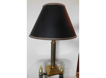 Vintage Brass Style Table Lamp With Blue Shade