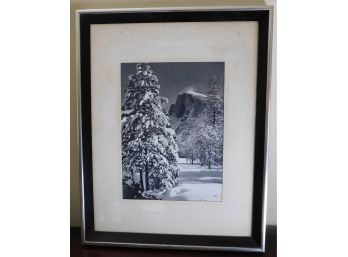 Ansel Adams - Half Dome, Tree Winter Landscape Print