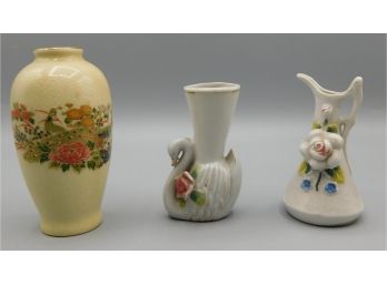 Set Of 3 Decorative Ceramic Vases