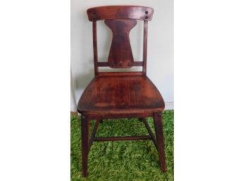 Antique Vase Back Maple Accent Chair