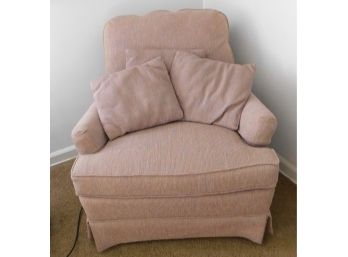 Comfortable Drexel Heritage Furnitures - Pink Upholstered Arm Chair With Matching Pillows