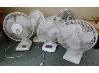 Lot Of 5 Assorted Oscillating Fans