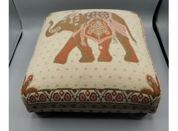 Decorative Elephant Stitch Cushioned Foot Stool
