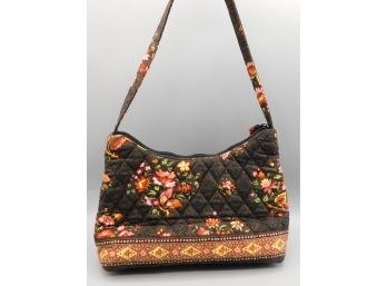 Vera Bradley - Small Brown Purse With Floral Accents