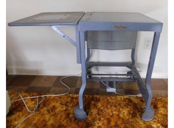 Vintage Tiffany Stand Metal Drop Leaf Typewriter Table