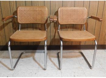 Vintage Cesca Inspired Cane Chairs - Pair Of 2