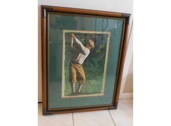 The Art Of Golf: The Drive Vintage Framed Print By Glen Green