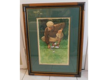 The Art Of Golf: The Line Vintage Framed Print By Glen Green