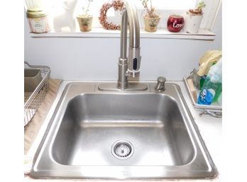 Glacier Bay Stainless Steel Sink With Delta Faucet And Soap Dispenser