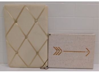 Pair Of Light Colored Decorative Push Pin Boards
