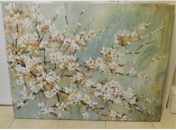 Oil Painting Of Floral Branch On Canvas