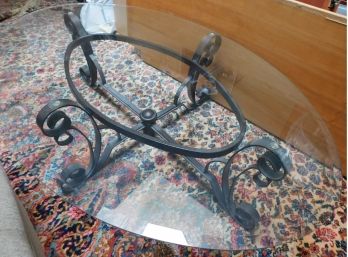 Wrought Iron Framed Glass Coffee Table