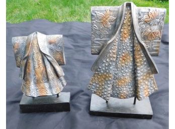 Traditional Robe Statues - Lot Of Two