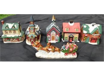 Ceramic Christmas Village Decorative Figurines