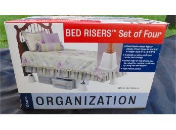 Creative Organization White Plastic Bed Risers