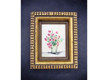 Vintage Bouquet Of Roses Watercolor - Framed