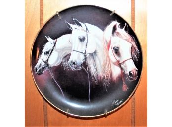 Rare Magnificent Trio -Danbury Mint Horse Plate By Susie Morton