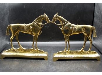 Pair Vintage MOTTAHEDEH Brass Natchez Horse Bookends