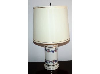 Lovely Hand Painted Porcelain Lamp With Shade
