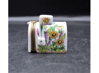Limoges Trinket Box MAIL BOX By ROCHARD Peint Main France Hand Painted With Original Box