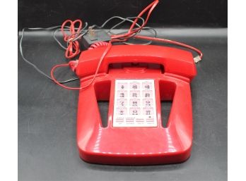 Vintage Single Line Corded Desk Telephone, Red