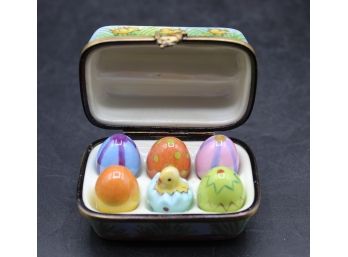 Dubarry Limoges Elda Creations Egg Carton Trinket Box With Original Box
