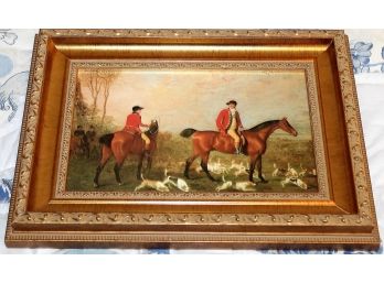 Classic Fox Hunting Scene Oil Painting