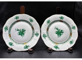 Herend Porcelain Handpainted Chinese Bouquet Apponyi Dessert Plates - 2