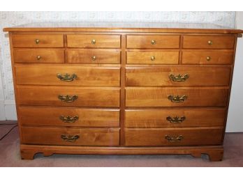 Mid Century Forest Solid Maple And Brass Dresser