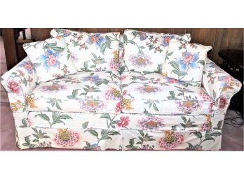 Vintage Floral Upholstered Sofa