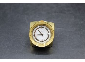 Vintage Natico Gold Tone Miniature Clock W/ Original Box