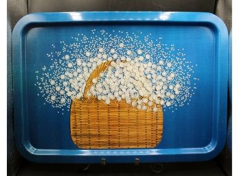 Vintage Faroy Inc. Metal Tray, Made In Spain, Flower Basket, Excellent Condition