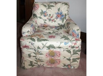 Vintage Floral Upholstered Arm Chair
