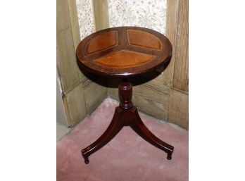 Vintage Round Genuine Mahogany Pedestal Side Table