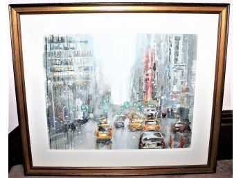 Fabulous New York City Watercolor Framed & Matted Painting