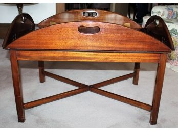 Classic Hinged Mahogany Butler's Tray Table Traditional Style