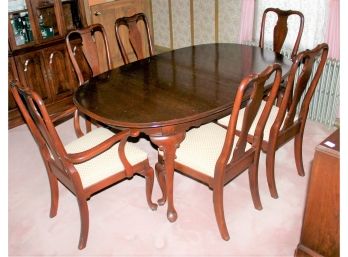 Exquisite Ethan Allen Mahogany Dining Table And Chairs (6)
