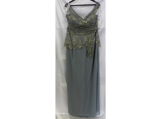Cameron Blake By Mon Sheri Is A Chiffon Fit & Flare Gown With Lace Illusion Cap Sleeves