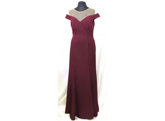 Belsoie Stunning Cranberry Stretch Crepe Dress