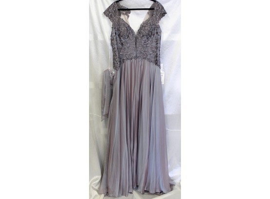 Montage By Mon Sheri Dress Is A Cameron Blake Style Two-Tone Chiffon & Embroidered Lace