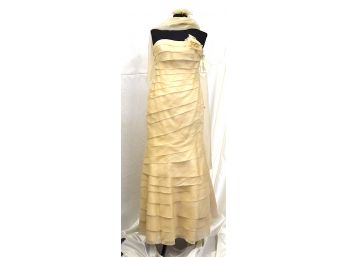 Rina DiMontella Strapless Champagne Dress With Matching Scarf