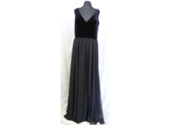 Morilee Stretch Velvet & Chiffon Gown With Zipper Back