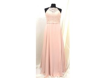 Morilee Madeline Gardner Blush Beaded Lace And Chiffon With Zipper Back Dress
